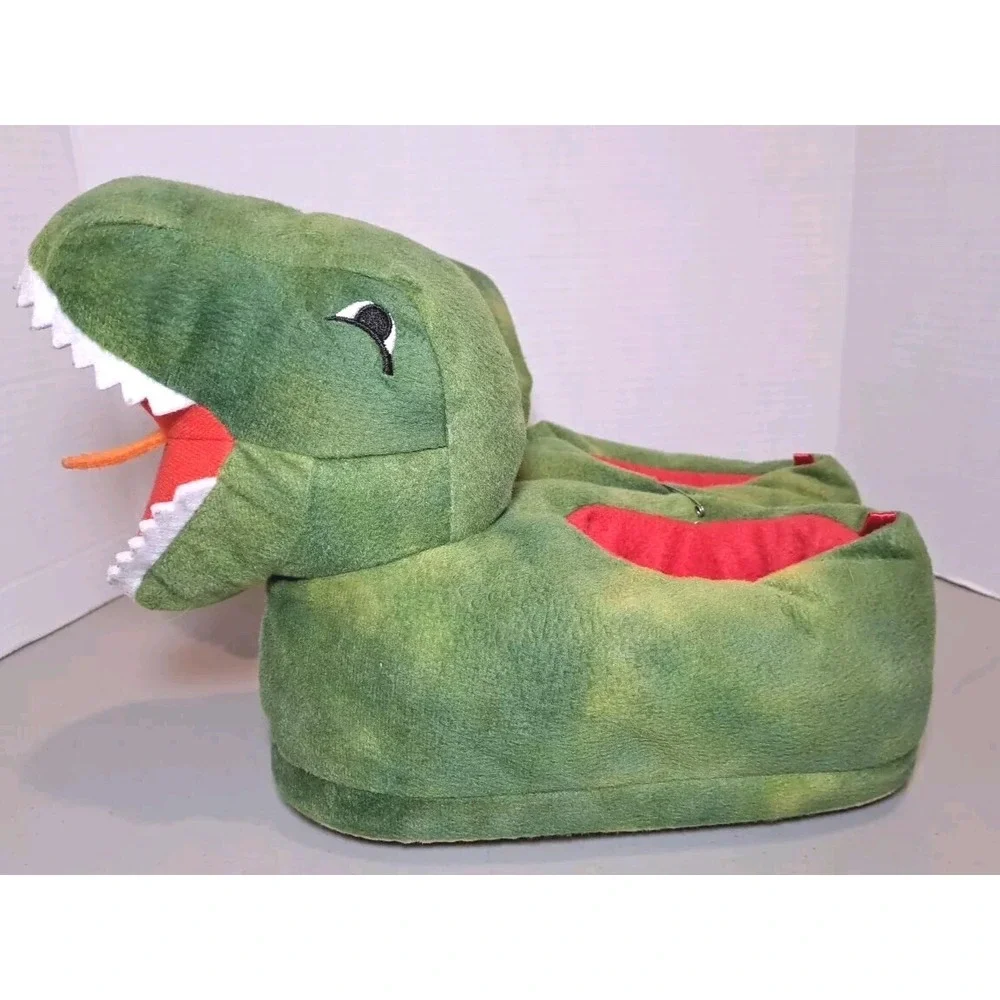 Old Navy Unisex Faux Fur T-Rex Critter‎ Slippers Kids Dinosaur Animal XL 3-4